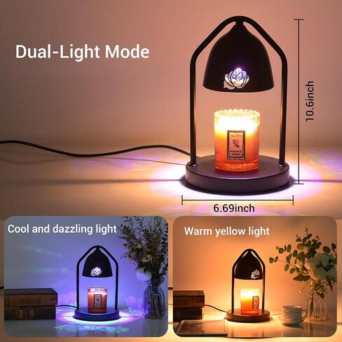 Flower Candle Warmer Lamp with Timer, Wax Warmer Gifts for Mom, Dimmable Candle Lamp Warmer, 3 Timer Modes, 4 Brightness Levels, Adjustable Height for House Warming, Birthday, Christmas Gifts in Saudi Arabia