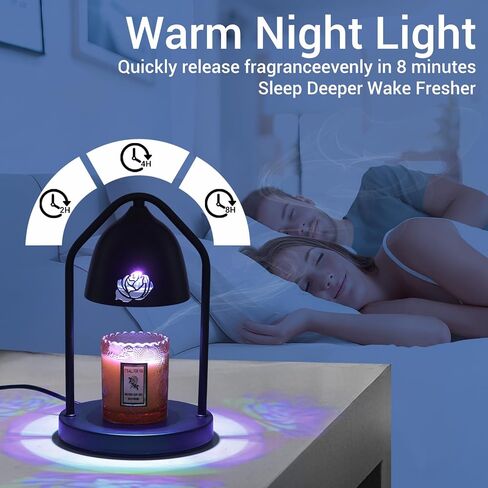 Flower Candle Warmer Lamp with Timer, Wax Warmer Gifts for Mom, Dimmable Candle Lamp Warmer, 3 Timer Modes, 4 Brightness Levels, Adjustable Height for House Warming, Birthday, Christmas Gifts in Saudi Arabia