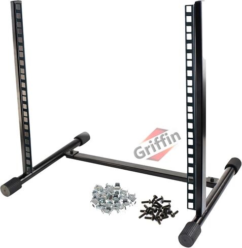 GRIFFIN Rack Mount Stand 10U (Studio-ZPRO Steel Series) – Music Recording Audio Equipment Sound Mixer Standing Case & 20 Screws – Network Amp Server Gear Rails For DJ Booth Cart, Stage & Bands in Saudi Arabia