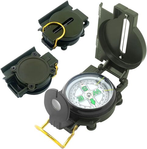 Compass - Advanced Scout Compass for Hiking, Camping, and Backpacking - Outdoor Adventure Party Navigation Tool Army Green in Saudi Arabia