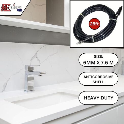 أكلت المحترفين. الأدوات - منظف ثعبان صرف شاق 25 قدمًا ، أداة السباكة التي تعمل بالتحفير ، الأفعى المرحاض بالمرحاض ، أداة ثعابين أنبوب الصرف in Kuwait