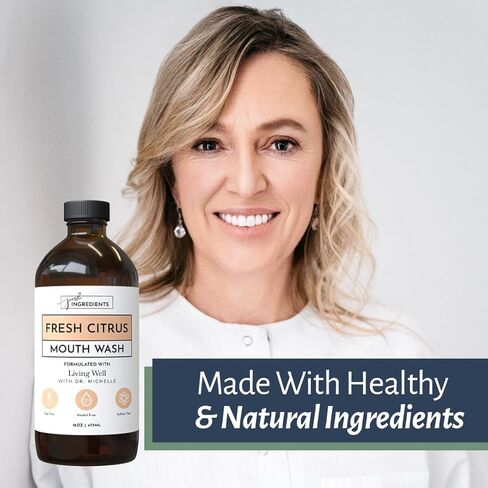 JUST INGREDIENTS Cool Mint Remineralizing Mouthwash | Hydroxyapatite & Colloidal Silver Formula | Alcohol-Free | Fluoride-Free Mouth Rinse in Kuwait