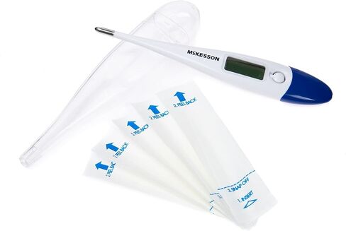 مقياس حرارة عن طريق الفم الرقمي McKesson مع شاشة LCD - القراءة لمدة 30 ثانية ، إنذار الحمى ، ذاكرة الاستدعاء - تشمل أغماء التحقيق ، حالة التخزين ، يدوي ، بطارية ، عدد واحد in Saudi Arabia