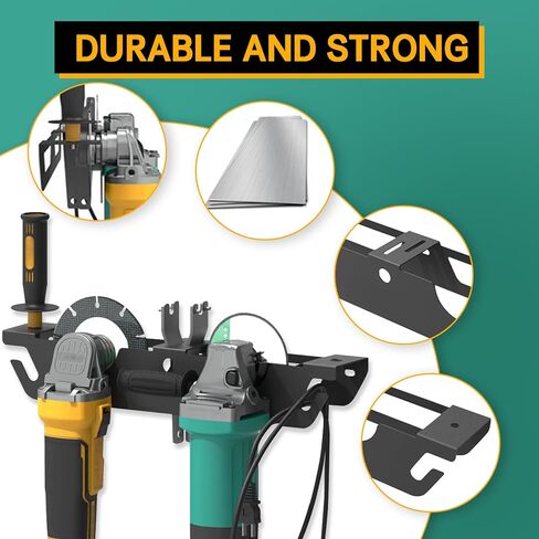 حامل طاحونة الزاوية المثبتة على الحائط-رف تخزين 2-bay مع شماعات الحبل ، للقواطع والتلميع وأدوات الطاقة ، مثالية لمؤسسة المرآب وورشة العمل in Kuwait