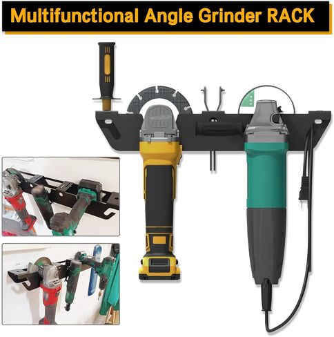 حامل طاحونة الزاوية المثبتة على الحائط-رف تخزين 2-bay مع شماعات الحبل ، للقواطع والتلميع وأدوات الطاقة ، مثالية لمؤسسة المرآب وورشة العمل in Kuwait