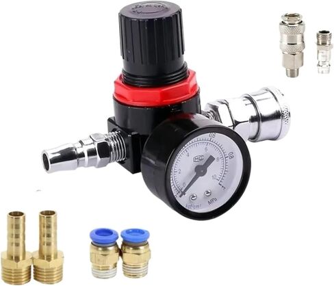 AR2000 G1/4 '' مع تركيبات FRL وحدة التحكم في الهواء تحكم ضاغط منظم Valve6mm 8mm 10mm 12mm (AR2000 مع TPC8-02) in Kuwait