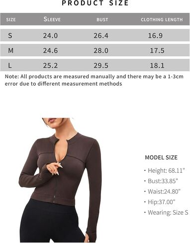Slim Fit Long Sleeve Zip Up Crop Jacket for Women Turtleneck Ribbed Workout Top for Yoga Gym Running in Saudi Arabia