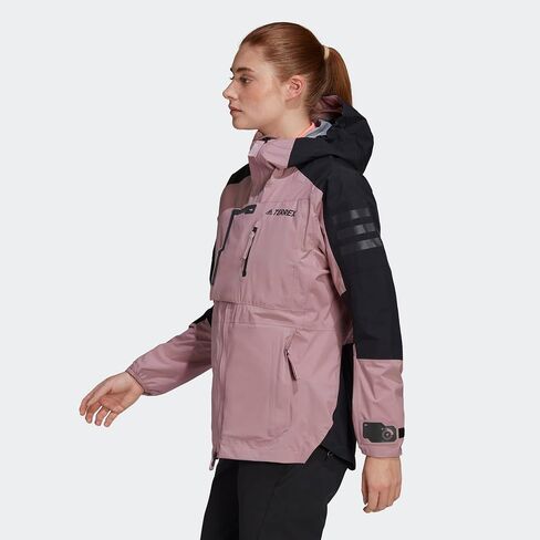 adidas WOMEN’S TERREX XPLORIC RAIN.RDY HIKING JACKET, Magic Mauve/Black in Saudi Arabia