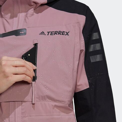 adidas WOMEN’S TERREX XPLORIC RAIN.RDY HIKING JACKET, Magic Mauve/Black in Saudi Arabia