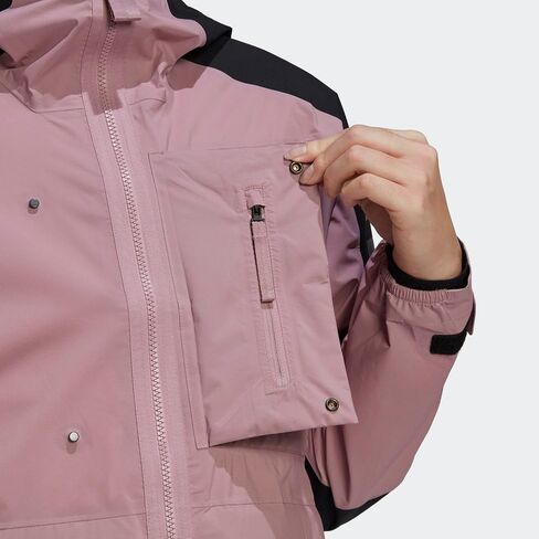 adidas WOMEN’S TERREX XPLORIC RAIN.RDY HIKING JACKET, Magic Mauve/Black in Saudi Arabia