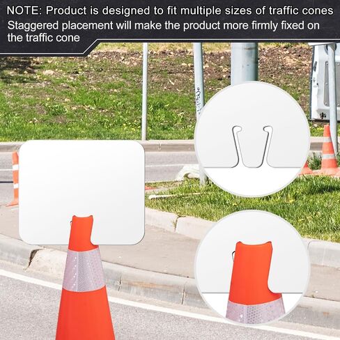 Geetery 18 Pcs Blank Traffic Cone Signs, 10.4"x12.6" Write-on Sign, White in Saudi Arabia