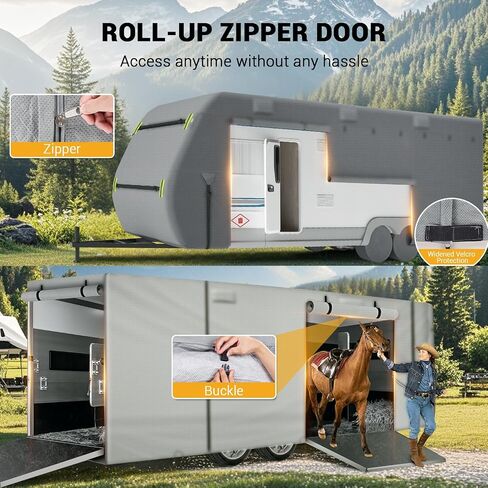تغطية RV Travel Trailer RV 30-33 قدمًا ، و 7 طبقات ترقية غطاء العربة العلوي ، والسيارات الثقيلة يغطي الأغطية المضادة للماء ومضادة للأفريقيا أغطية السفر in Saudi Arabia