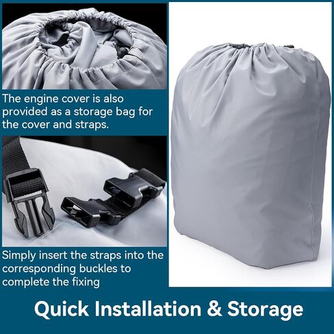Durable Waterproof Pontoon Boat Cover with Snaps – Heavy-Duty Oxford Fabric with Motor Cover (Fits 20ft 21ft 22ft 23ft 24ft) in Saudi Arabia