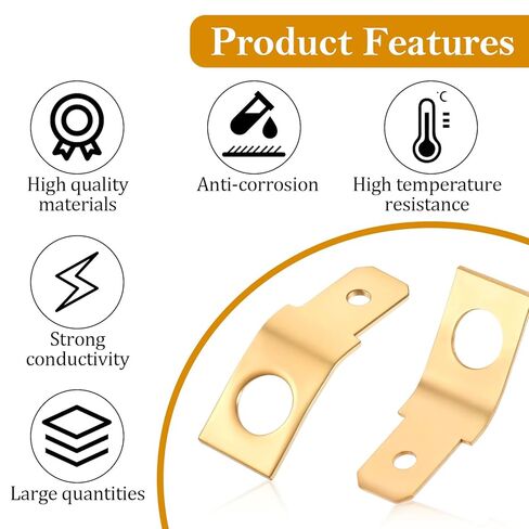 25 Pcs Solderless Quick Disconnect Connectors Spade Adapters Non Insulated Wire Connectors 1/4" Male Tab, 10 Stud Brass Copper Wire Adapters Terminal Connector Ring Crimp Electrical Supply in Kuwait