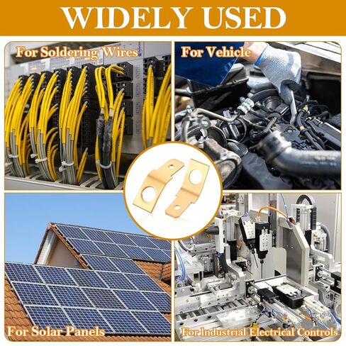 25 Pcs Solderless Quick Disconnect Connectors Spade Adapters Non Insulated Wire Connectors 1/4" Male Tab, 10 Stud Brass Copper Wire Adapters Terminal Connector Ring Crimp Electrical Supply in Kuwait