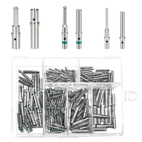 Deutsch Solid Contact Kit 200PCS Barrel Style Size 12 16 20 Male Female Terminals DT Series Pin for Deutsch Kit Crimp Termal Solid Saliin and Female Terminal for DT ، DTP ، DTM in Kuwait