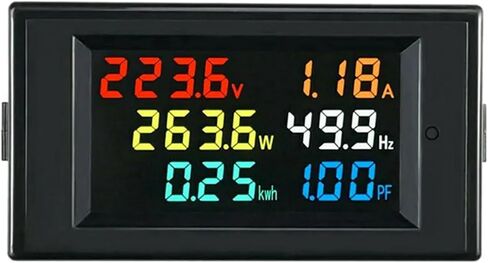 6IN1 Panel Meter LCD Voltmeter Ammeter Multi-Function Digital Display D69-2058 Energy Power Factor 1Pcs(AC40-300V) in Saudi Arabia