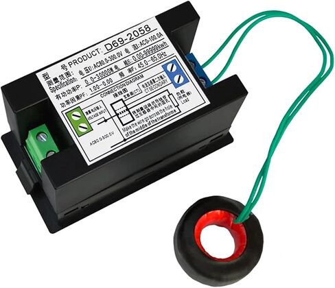6IN1 Panel Meter LCD Voltmeter Ammeter Multi-Function Digital Display D69-2058 Energy Power Factor 1Pcs(AC40-300V) in Saudi Arabia