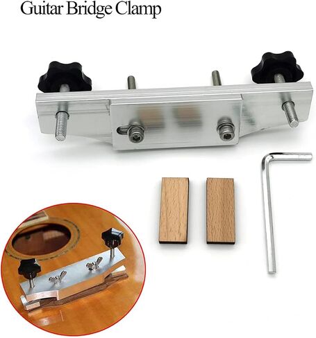 Alnicov Acoustic Guitar Bridge Clamp，with Wooden Block，Wrench， for Luthier Repair Tools in Saudi Arabia