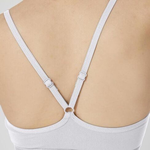 Women's Scoop Neck Adjustable Thin Straps Supportive Wireless Yoga Workout Sports Bra in Saudi Arabia