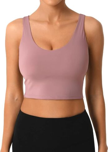 Longline Sports Bras for Women ، Criss Cross Back قابلة للتعديل للتشغيل الجريري الرياضي لليوغا محصول الخزان in Saudi Arabia