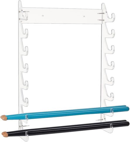 OLYCRAFT Acrylic Drum Stick Holder for 8 Pair Drumstick Display Stand Clear Drumstick Organizer Holder Wall Mounted Stick Holders for Drum Set Wands and Lightsabers Display-10.5x1.8 Inch in Saudi Arabia