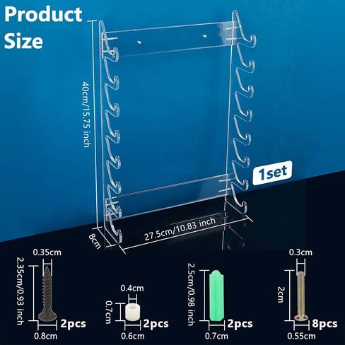 OLYCRAFT Acrylic Drum Stick Holder for 8 Pair Drumstick Display Stand Clear Drumstick Organizer Holder Wall Mounted Stick Holders for Drum Set Wands and Lightsabers Display-10.5x1.8 Inch in Saudi Arabia
