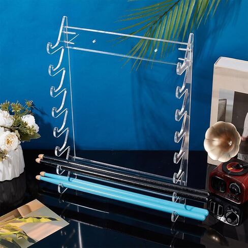 OLYCRAFT Acrylic Drum Stick Holder for 8 Pair Drumstick Display Stand Clear Drumstick Organizer Holder Wall Mounted Stick Holders for Drum Set Wands and Lightsabers Display-10.5x1.8 Inch in Saudi Arabia