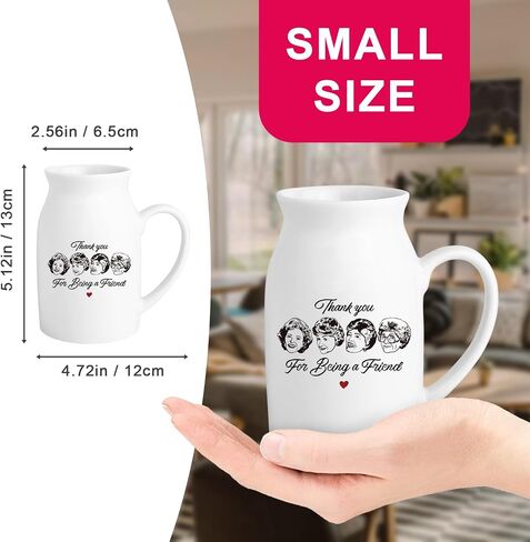 Cute Cat Themed Gifts, Small Ceramic Flower Vase Funny Coffee Mug for Cat Lover Owner Women Friend, Home Living Room Farmhouse Office Desk Table Shelf Decor (No Plants) in Kuwait