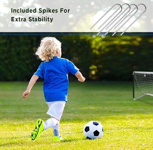 Morvat Kids Metal Poles Soccer Goal Towe Set معدات تدريب محمولة للوزن الخفيف الفناء الخلفي والمنزل في الداخل 48 "× 30" صافي + 2 كرات كرة قدم + مضخة الكرة + كيس تخزين ، أسود وأبيض in Kuwait