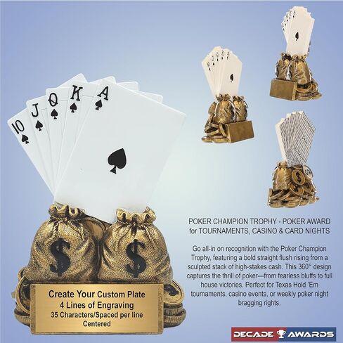 جوائز العقد الكأس بوكر - جائزة Texas Hold 'EM المخصصة - جائزة البوكر للبطولات والكازينوهات وليالي البطاقات - تخصيص الآن (6 بوصات) in Saudi Arabia