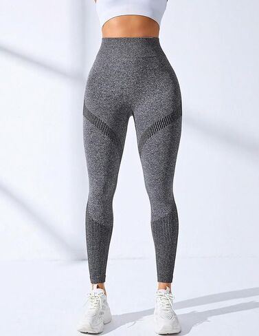 Womens High Waist Textured Seamless Leggings Butt Lifting Compression Yoga Pants for Gym Running and Fitness in Saudi Arabia