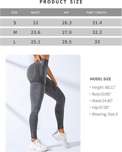 Womens High Waist Textured Seamless Leggings Butt Lifting Compression Yoga Pants for Gym Running and Fitness in Saudi Arabia