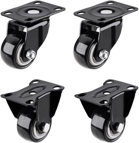 4 Pack 2in Heavy Duty Caster Wheels Polyurethane Swivel with 360 Degree Top Plate 220lb Total Capacity(Black) in Saudi Arabia