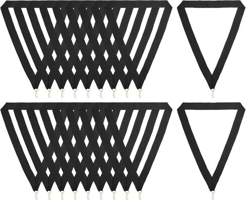 يمنح شرائط الرقبة مع مقاطع SNAP ، 10 PCS Polyester Medal Lanyards Ribbon للمسابقات الاجتماعات الرياضية ، Black in Saudi Arabia