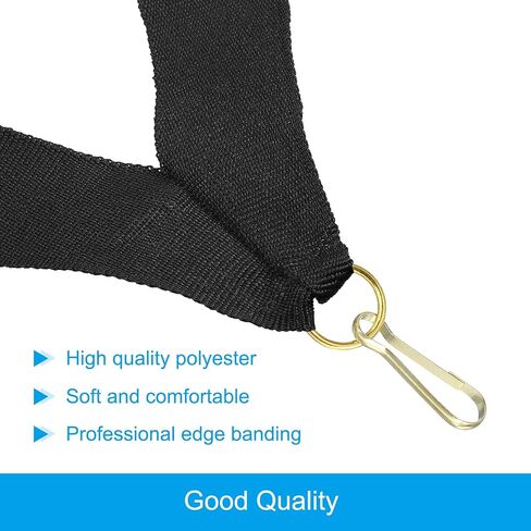 يمنح شرائط الرقبة مع مقاطع SNAP ، 10 PCS Polyester Medal Lanyards Ribbon للمسابقات الاجتماعات الرياضية ، Black in Saudi Arabia