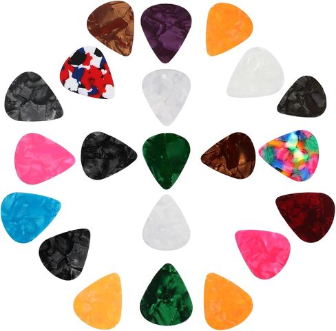 21 Pcs Guitar Picks, Bass Picks, Variety Colorful Celluloid Plectrums, Thin, Medium & Heavy 3 Different Thickness For Electric Acoustic Guitars Bass Ukulele in Saudi Arabia
