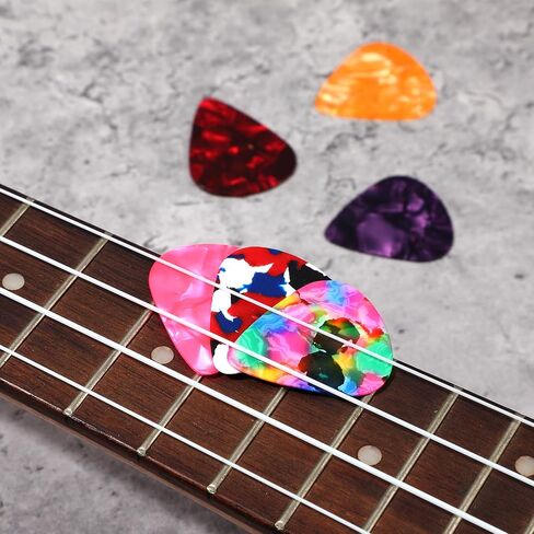 21 Pcs Guitar Picks, Bass Picks, Variety Colorful Celluloid Plectrums, Thin, Medium & Heavy 3 Different Thickness For Electric Acoustic Guitars Bass Ukulele in Saudi Arabia