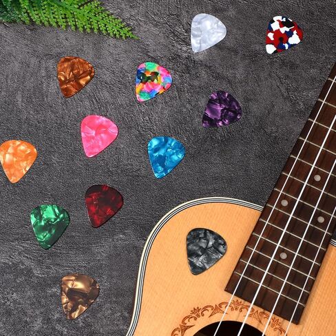 21 Pcs Guitar Picks, Bass Picks, Variety Colorful Celluloid Plectrums, Thin, Medium & Heavy 3 Different Thickness For Electric Acoustic Guitars Bass Ukulele in Saudi Arabia