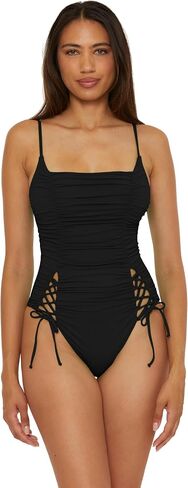 BECCA Women's Color Code Shirred One Piece Swimsuit, Adjustable, Bathing Suits in Saudi Arabia