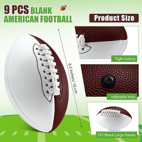 Poen Motograph Mini Football Trophy للتوقيع - 6 بوصات مع لوحين من اللون البني و 2 لوحين أبيض - TiCature فارغ الكأس لعبة الركبي الكاملة للذكرى ، التخرج in Saudi Arabia