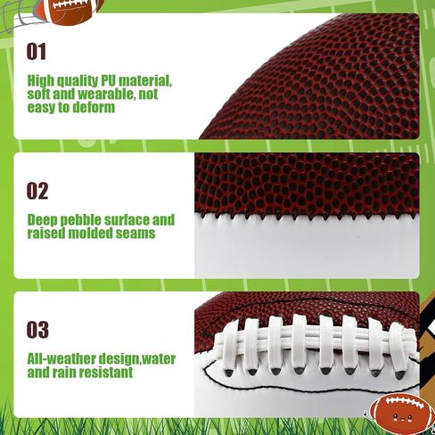 Poen Motograph Mini Football Trophy للتوقيع - 6 بوصات مع لوحين من اللون البني و 2 لوحين أبيض - TiCature فارغ الكأس لعبة الركبي الكاملة للذكرى ، التخرج in Saudi Arabia