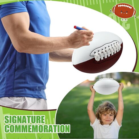 Poen Motograph Mini Football Trophy للتوقيع - 6 بوصات مع لوحين من اللون البني و 2 لوحين أبيض - TiCature فارغ الكأس لعبة الركبي الكاملة للذكرى ، التخرج in Saudi Arabia