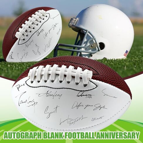 Poen Motograph Mini Football Trophy للتوقيع - 6 بوصات مع لوحين من اللون البني و 2 لوحين أبيض - TiCature فارغ الكأس لعبة الركبي الكاملة للذكرى ، التخرج in Saudi Arabia