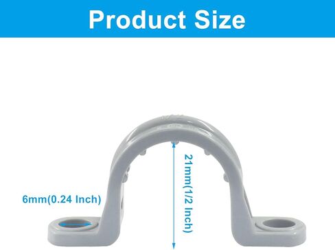 HITEFU 12 PCS 1/2 "PVC Pipe Clamp ، مقطع أنبوب بلاستيكي ثقب مع حزام قناة غير معدني ، مقاطع قناة قابلة للتعديل لتركيبات السباكة الأسلاك الكهربائية in Saudi Arabia