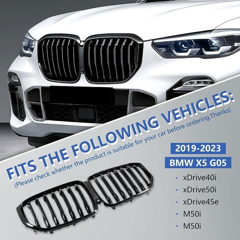الشبكة الكلية الأمامية لـ BMW X5 G05 2024-In Gloss Black Slat Slat ABS Grille in Kuwait