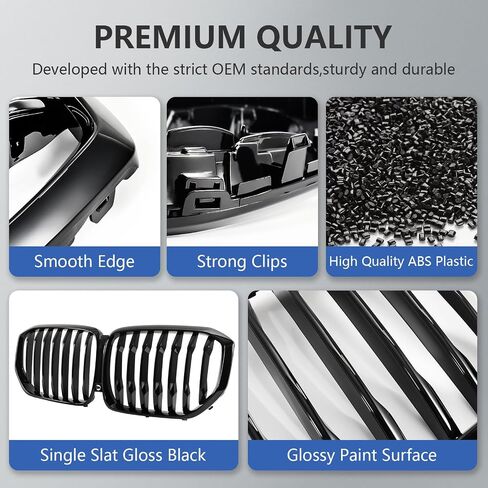 الشبكة الكلية الأمامية لـ BMW X5 G05 2024-In Gloss Black Slat Slat ABS Grille in Kuwait
