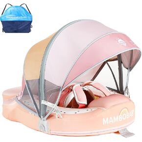 Baby Floats for Pool with Canopy Removable Sun Protection Canopy Mambobaby Float Non Inflatable Upgrade Add Tail Avoid Flip Waterproof Skin-Friendly Infant Swim Float 3-24 Months in Kuwait