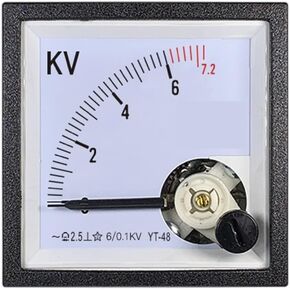 YT48 AC 100V Input Display High Voltage Voltmeter 3KV 6kV 10kV 12kV Cannot Be Used Directly 1Pcs(AC7.2KV 6KV 100V) in Saudi Arabia