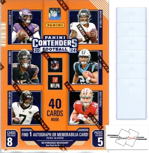 2024 Panini Contenders Football NFL Blaster Box with 40 Trading Cards + 6 Toploaders + StreetCards Magnet! in Saudi Arabia